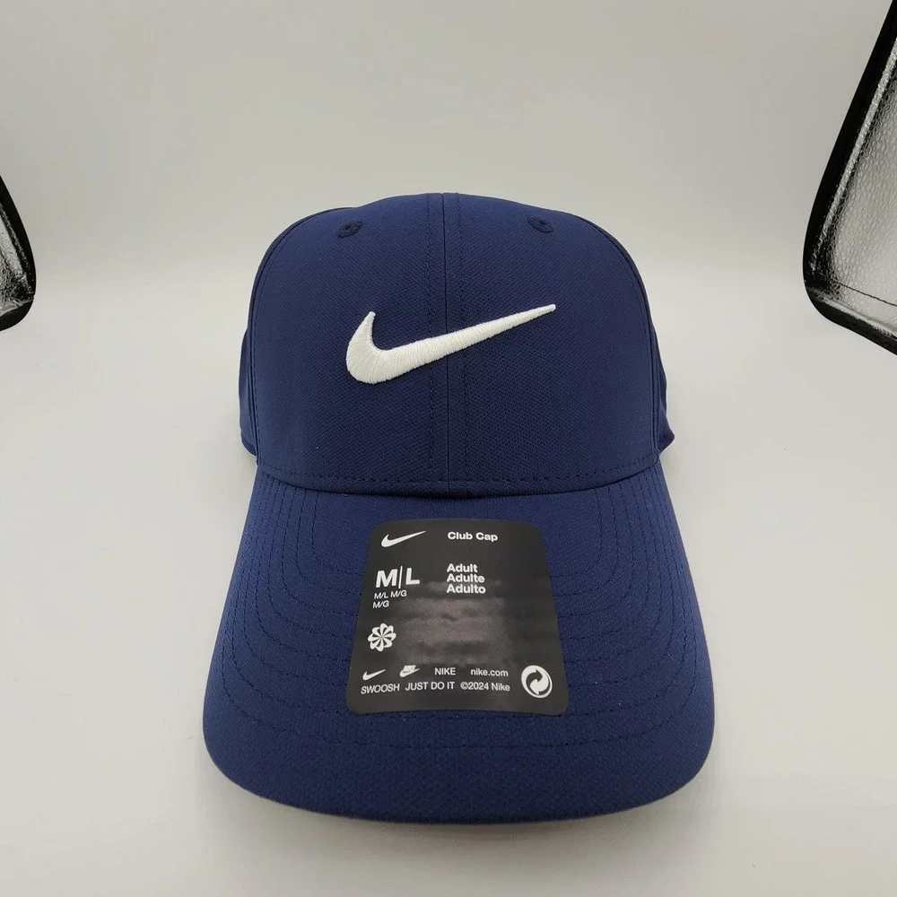 Nike Unisex‎ Club Performance Adjustable Hat Navy Swoosh Strapback Size M/L NEW